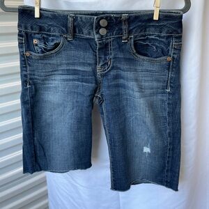 American Eagle Outfitters Dark Wash Distressed Shorts